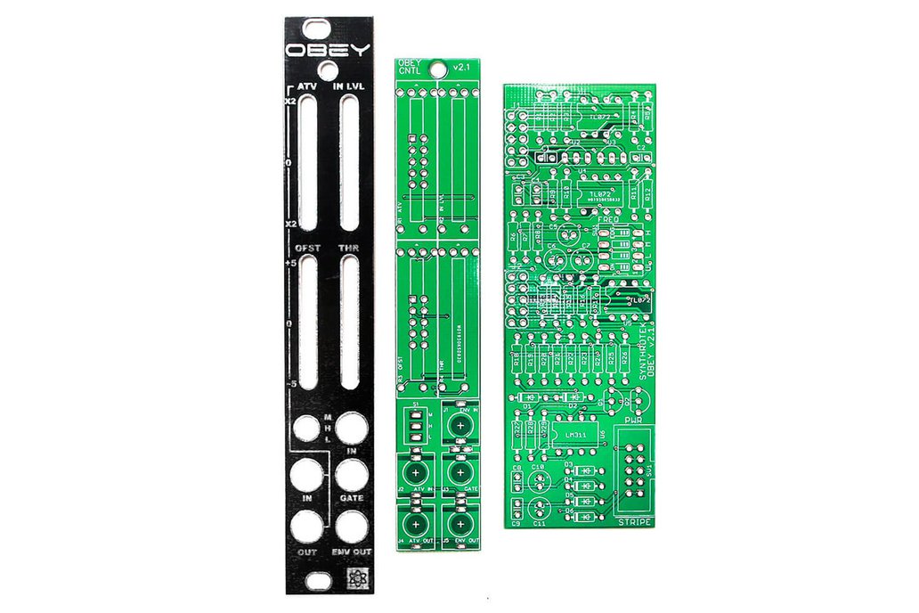 Synthrotek OBEY Envelope Follower PCBs and Panel 1