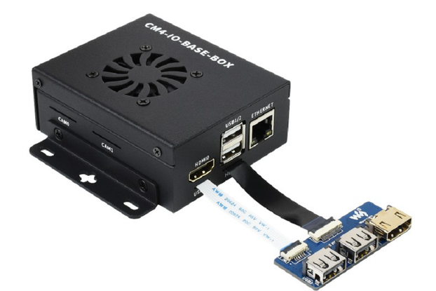 CM4-IO-BASE-BOX-A and USB HDMI Adapter for Raspber