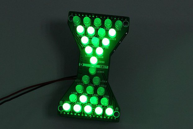 3.3V-5V Green LED Hourglass DIY Kit