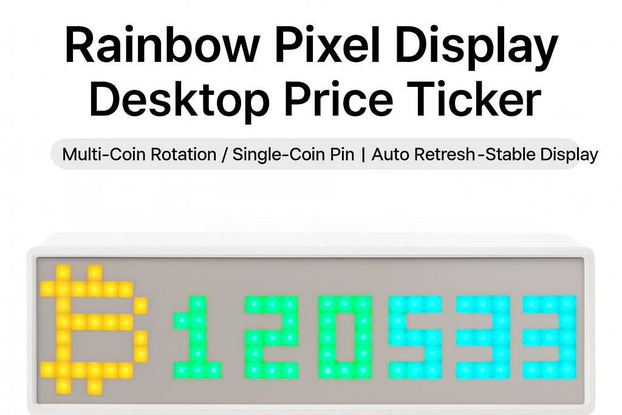 Crypto Price Ticker LED Desk Display Clock BTC