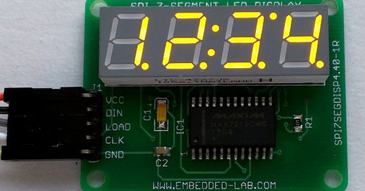 LED Serial 7-Segment Display 2 Board IDC10 SPI 2x4 Digits
