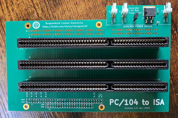 PC-104 to ISA Adapter Board with -5V Regulator
