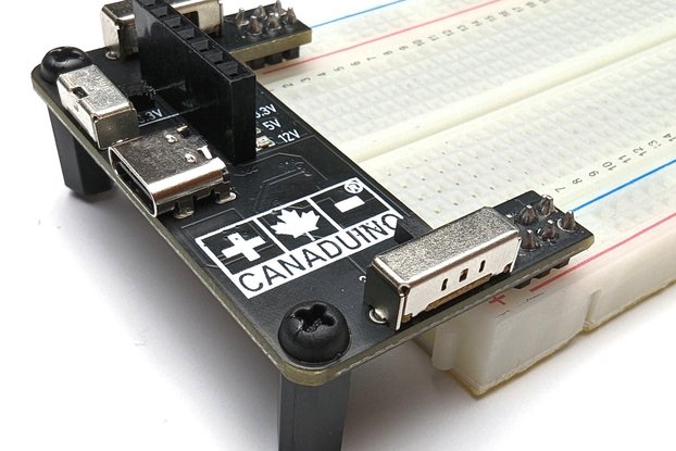 Breadboard Power Supply Module + USB-UART (USB-C)