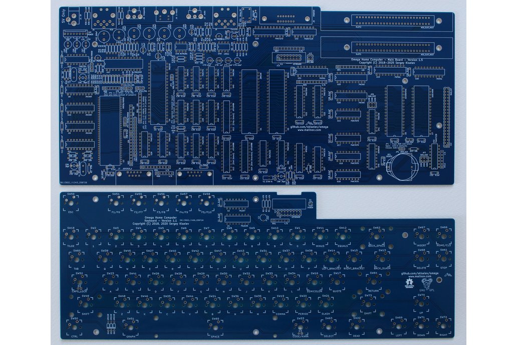 Omega MSX2 V1.5 SBC + Keyboard V1.1 PCB 1