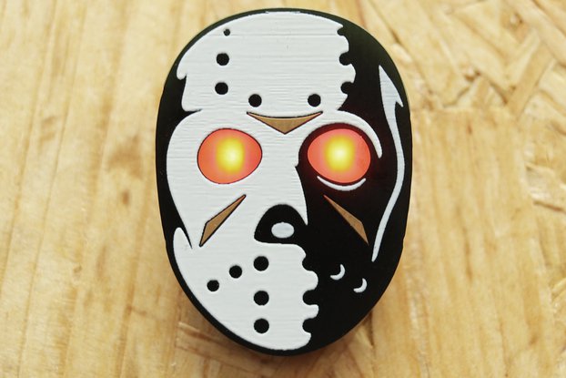 Jason Voorhees Hockey Mask Electronic Pin Badge