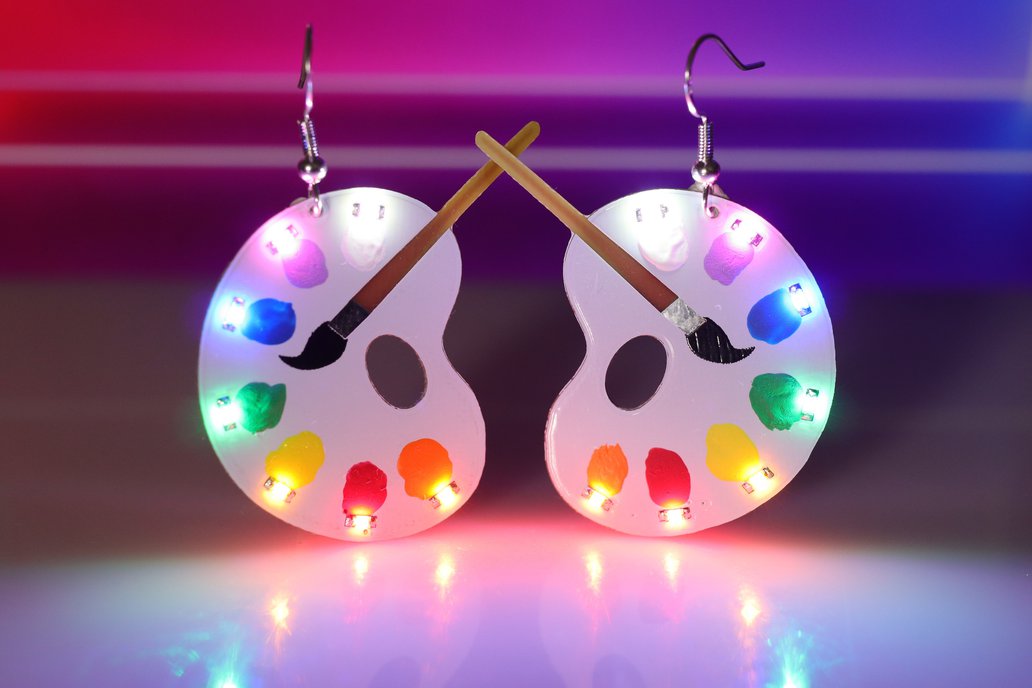 Art Palette colored LED earrings (pair) 1
