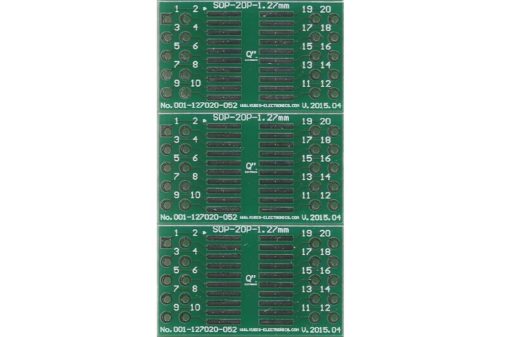 SO20,SOP20,SOIC20 1.27mm(0.05") to 2xIDC2x5 - 3PCS 1