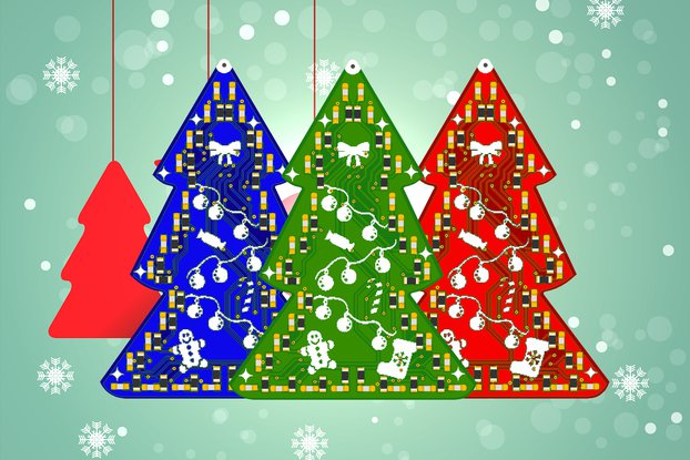 Mini PCB Christmas Tree keychain