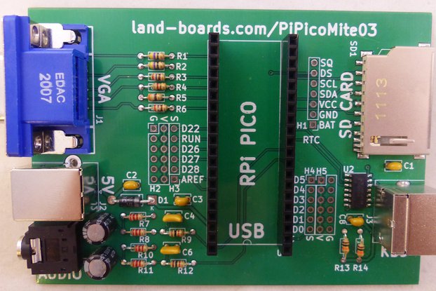 Raspberry Pi Pico Card with VGA, Sound, Kbd V3