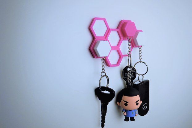 Hexagon honeycomb key holder
