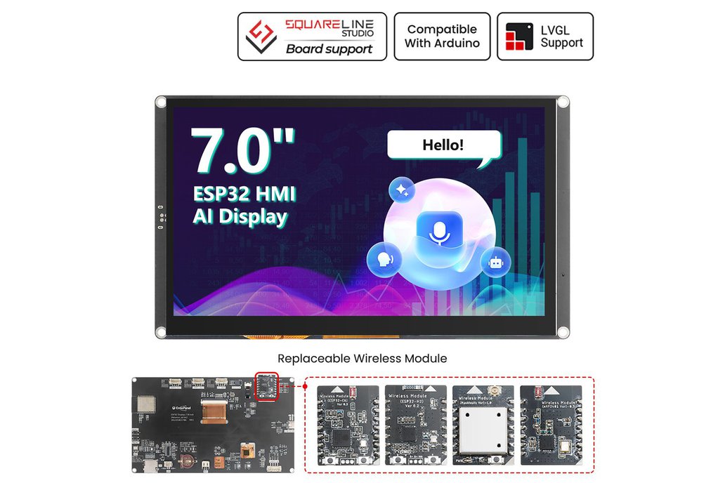 CrowPanel Advance 7.0-HMI ESP32 AI Display 800x480 1