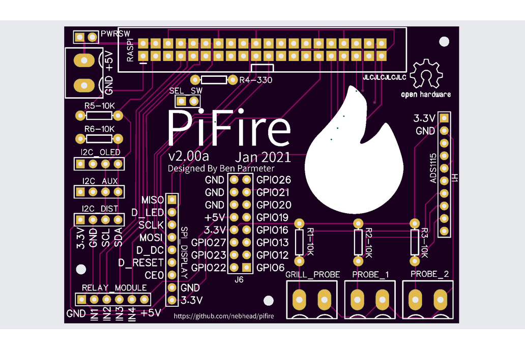 Pellet Smoker Controller - PiFire 3 probe 1