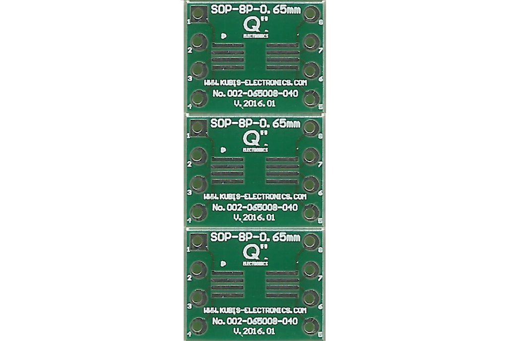 TSSOP8, MSOP8 0.65mm(0.026") to DIP 0.4" - 3 PCS. 1