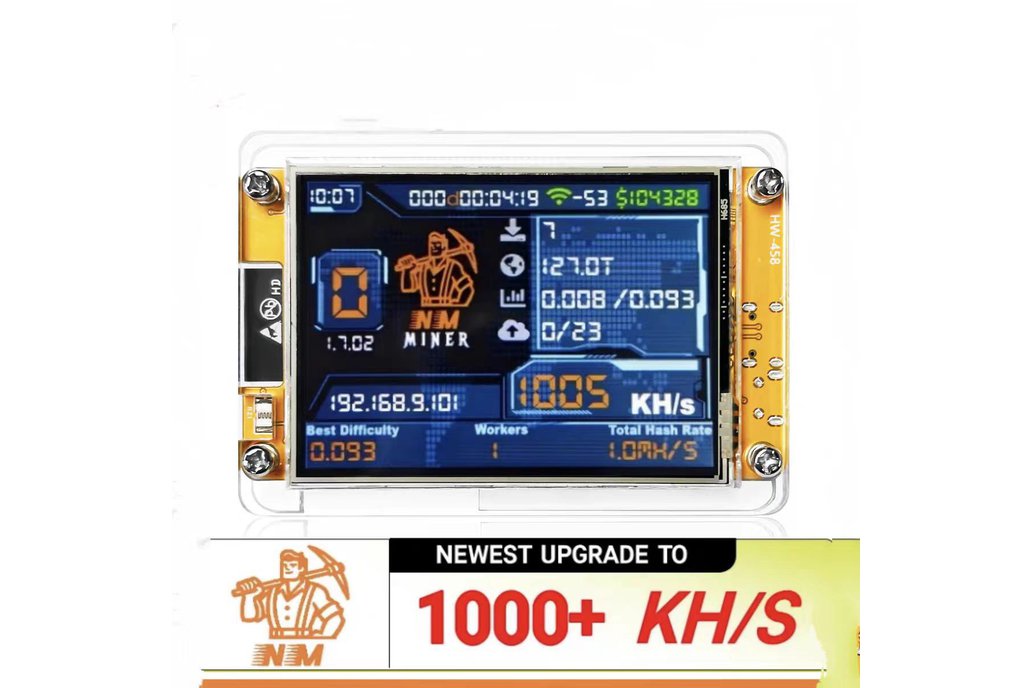 NMMiner 2.8 inch 1000K BTC Solo LotteryCrypto 1