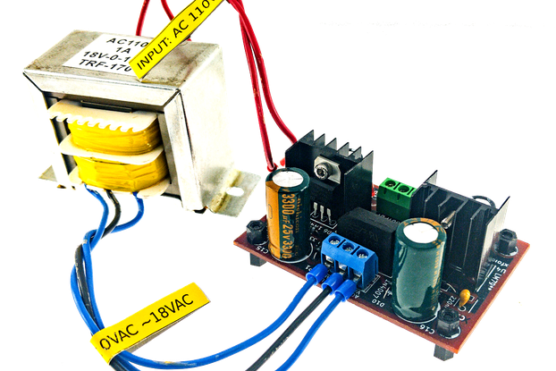 Dual 18V DC Power Supply with 110 VAC Transformer