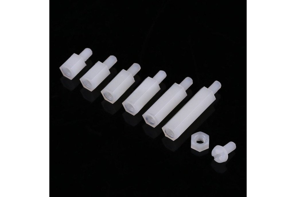 180pcs M3 Nylon White M-F Hex 1