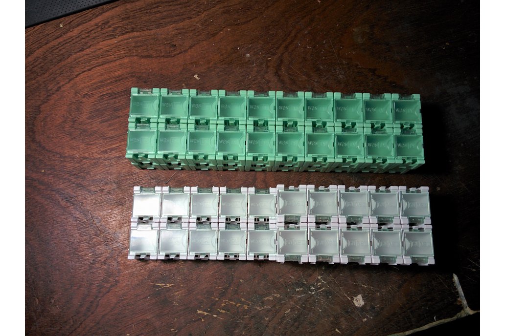 Lot of 70 small SMD storage boxes - overstock 1