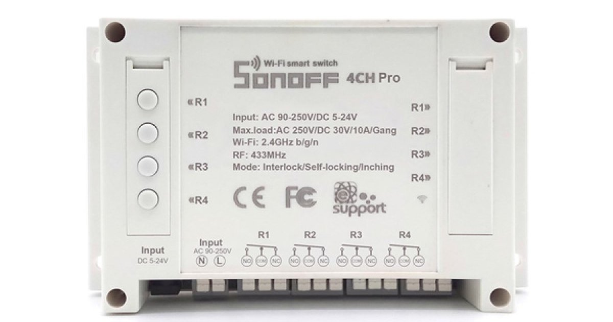 Pro ch. WIFI-реле Sonoff 4ch Pro r3. Sonoff 4ch Pro r3 Wi-Fi Smart Switch with RF Control. WIFI Sonoff 4ch Pro r3. Модуль 4-х канальный Sonoff.