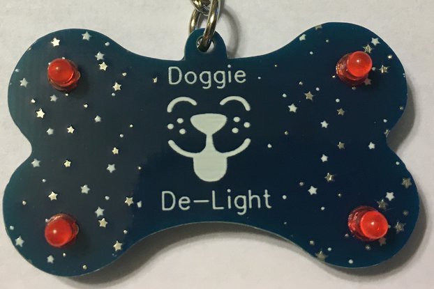 Doggie Delight Flashing Dog Tag Key Chain