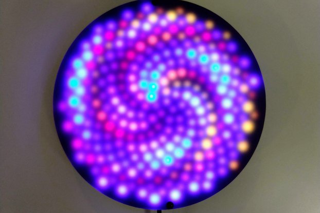 Fibonacci256 - 166mm disc with 256 WS2812B RGB LED