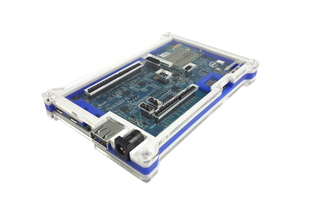 Intel Edison White/Blue Acrylic Case 1
