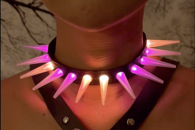 Punk LED - Handmade necklace - Rave - Spikes