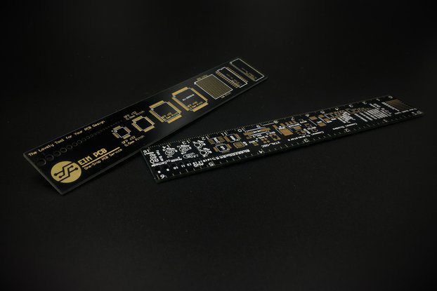 EIM PCB Gold and Black Ruler with IC Footprints