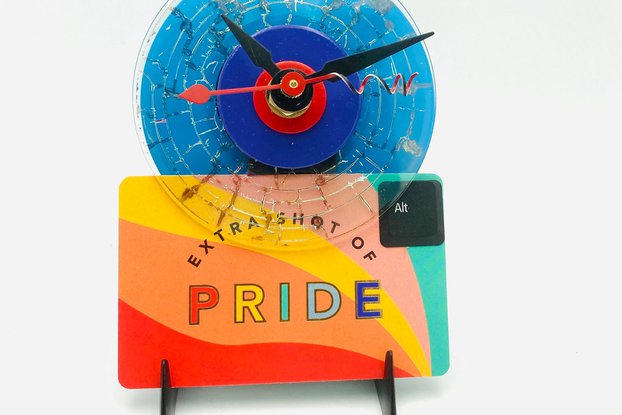 PRIDE clock, Extra Shot of Pride UpCycled GiftCard