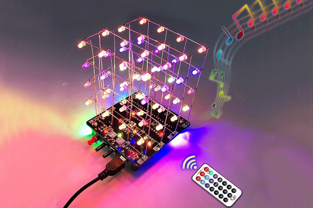 3D Light Cube 4x4x4 RGB LED Light DIY Kit 1