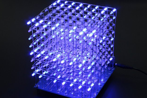 3D Light Cube 8x8x8 Blue LED Light DIY Kit