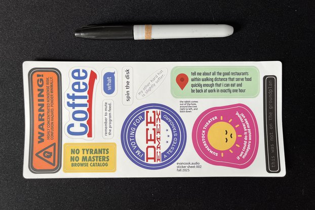 sticker sheet 002 - fall 2025