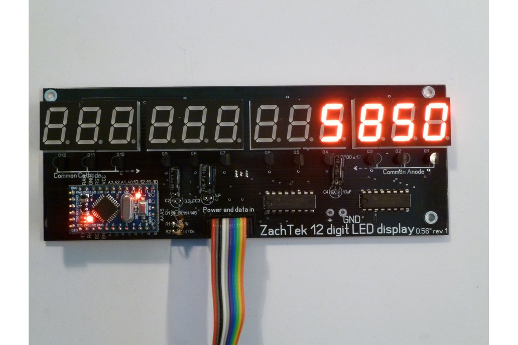 Big 12 Digit LED Display from ZachTek on Tindie