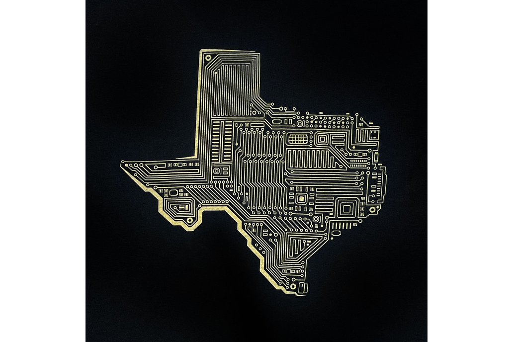 CIRCUITRY TEXAS Graphic T-shirt in Black 1