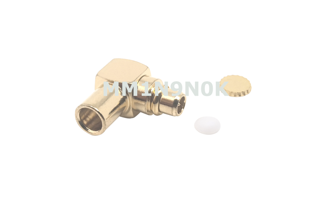 MMCX Male Plug Right Angle Connector Crimp -4pcs