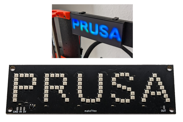 LED sign PRUSA with RGB LEDs
