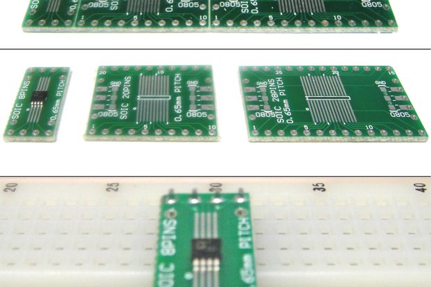 SchmartBoard|ez 0.65mm Pitch SOIC to DIP adapter