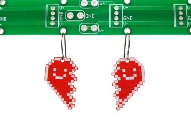 Broken Heart Circuit Board Earrings