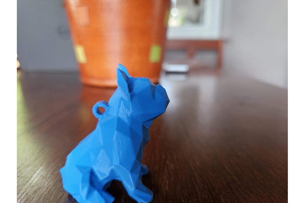 Low poly French Bulldog keychain 1
