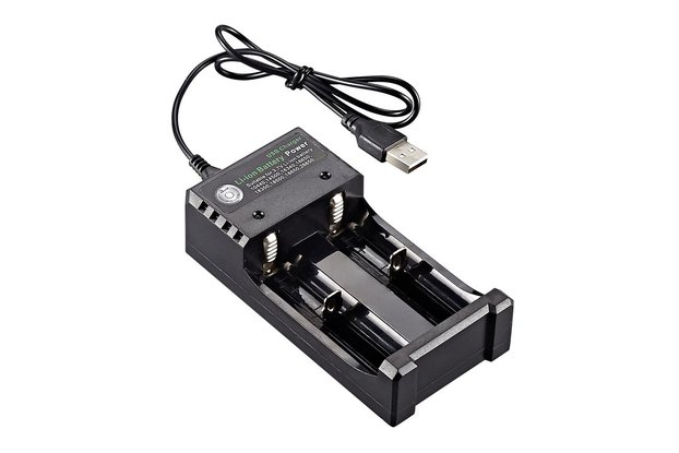 18650 Lithium Battery Charger USB Dual Slot Charge