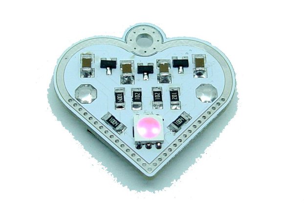 Pink blink Valentine heart - LED learn solder KIT