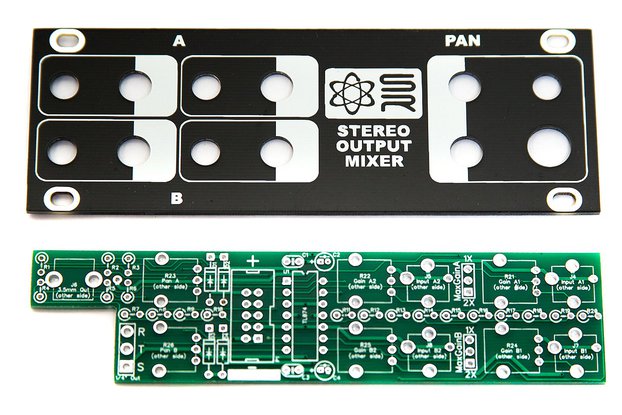 1U Stereo Output Mixer PCB and Panel
