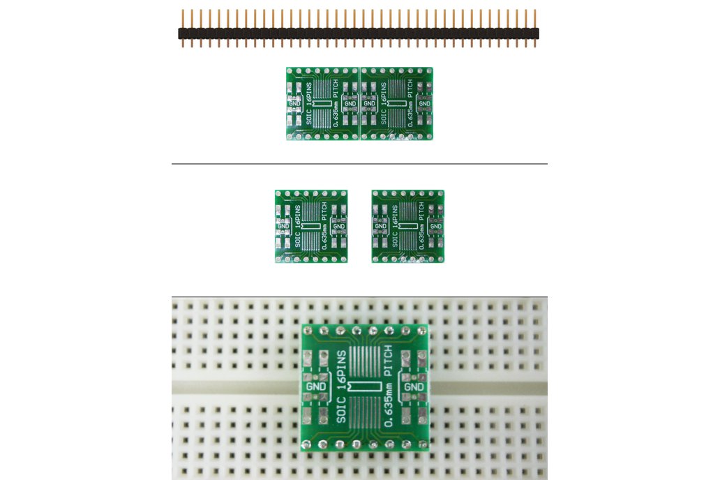 SchmartBoard|ez 0.635mm Pitch SOIC to DIP adapter 1