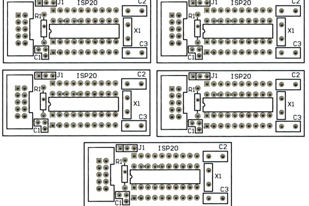 5PCS AVR/8051 20 Pin Breakout Boards