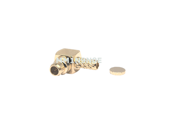 MMCX Male Right Angle Connector Crimp - 4pcs