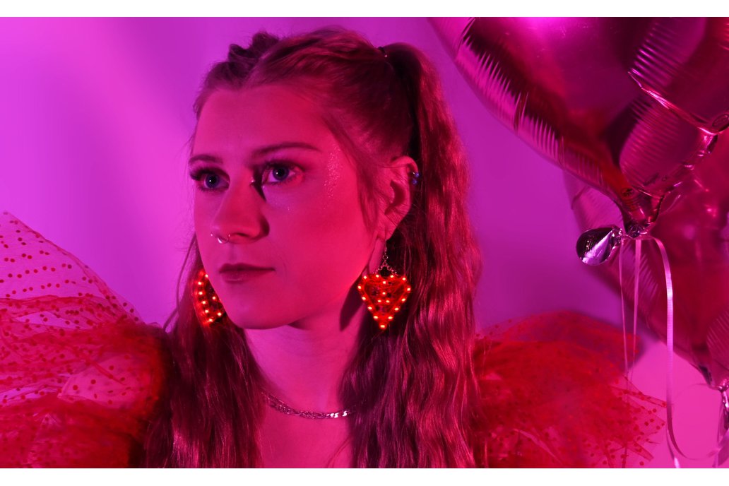 Sound Reactive Beating Heart Earrings 1