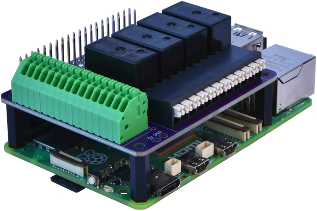 AQEX qPIO 4 Relays & 8 Input HAT @Raspberry Pi
