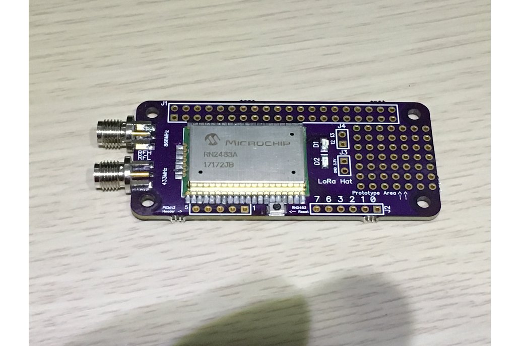 LoRa Hat (RN2483A) Raspberry Pi Zero, Red Cross. 1