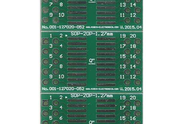 SO20,SOP20,SOIC20 1.27mm(0.05") to 2xIDC2x5 - 3PCS