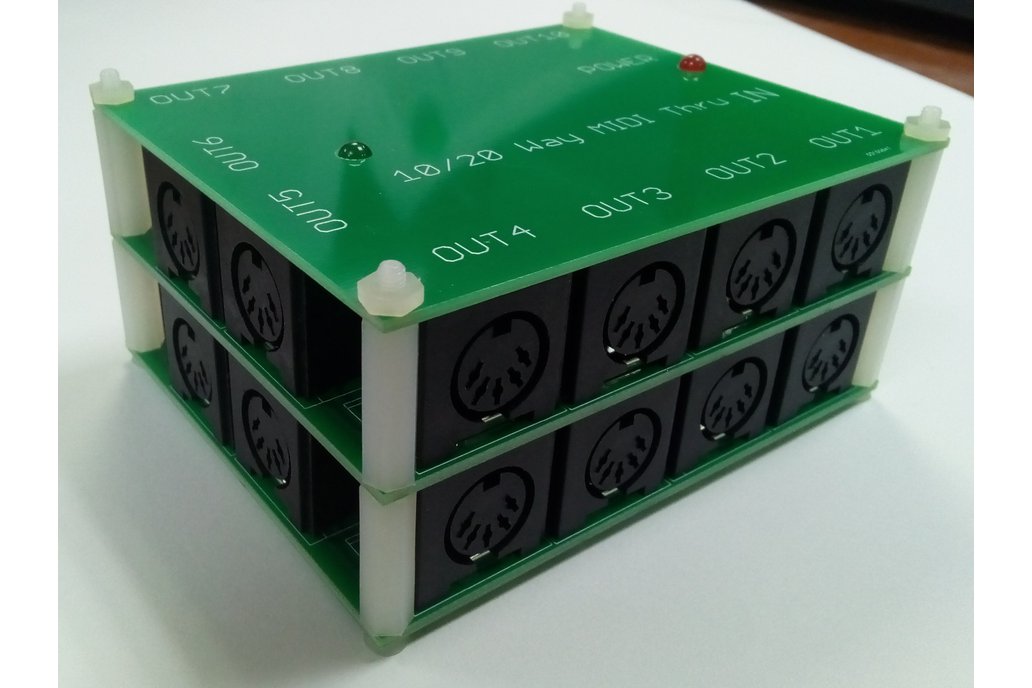 20 way MIDI Thru Splitter unit for synthesizers from JACK on Tindie
