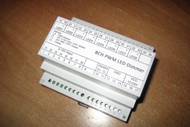 8ch LED dimmer (0-10V, DMX, Modbus)